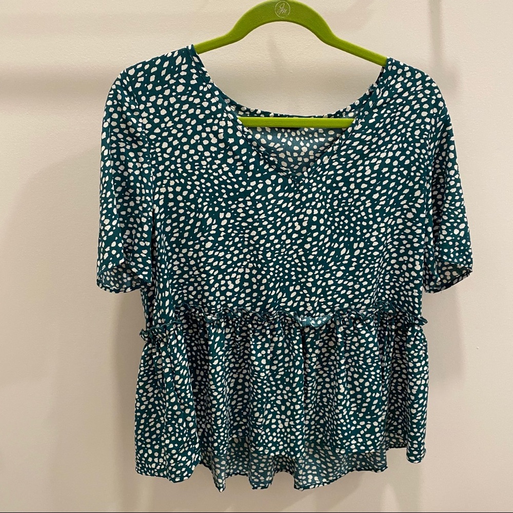Polka Dot Peplum Blouse